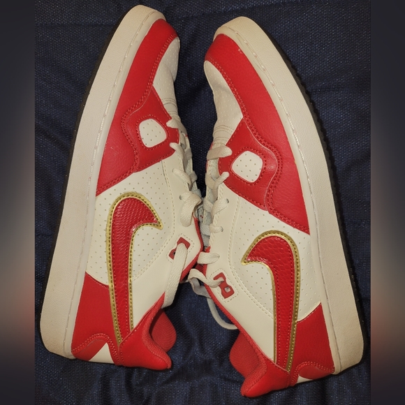 Nike Force 2013 Men's Low White Red Gold Swoosh 615996-166 Sz 9 - Picture 4 of 6